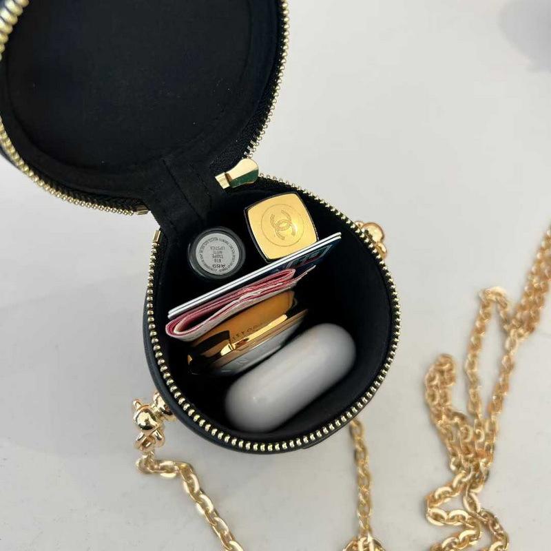 2026 new leather women's bag cylindrical vertical mini lunch box bucket bag chain earphone bag cosmetic bag cross-border batch