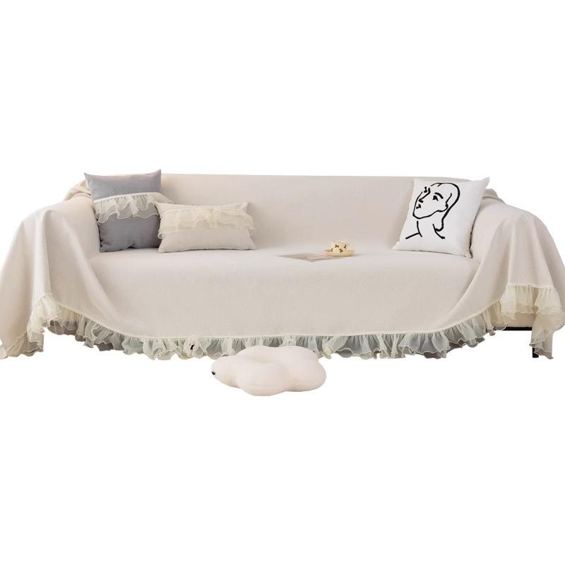 Cream Style Sofa Cover Cloth Lace Full Covered Sofa Slipcover Four Seasons Universal Sofa Towel All-Inclusive Universal Sofa Cushion