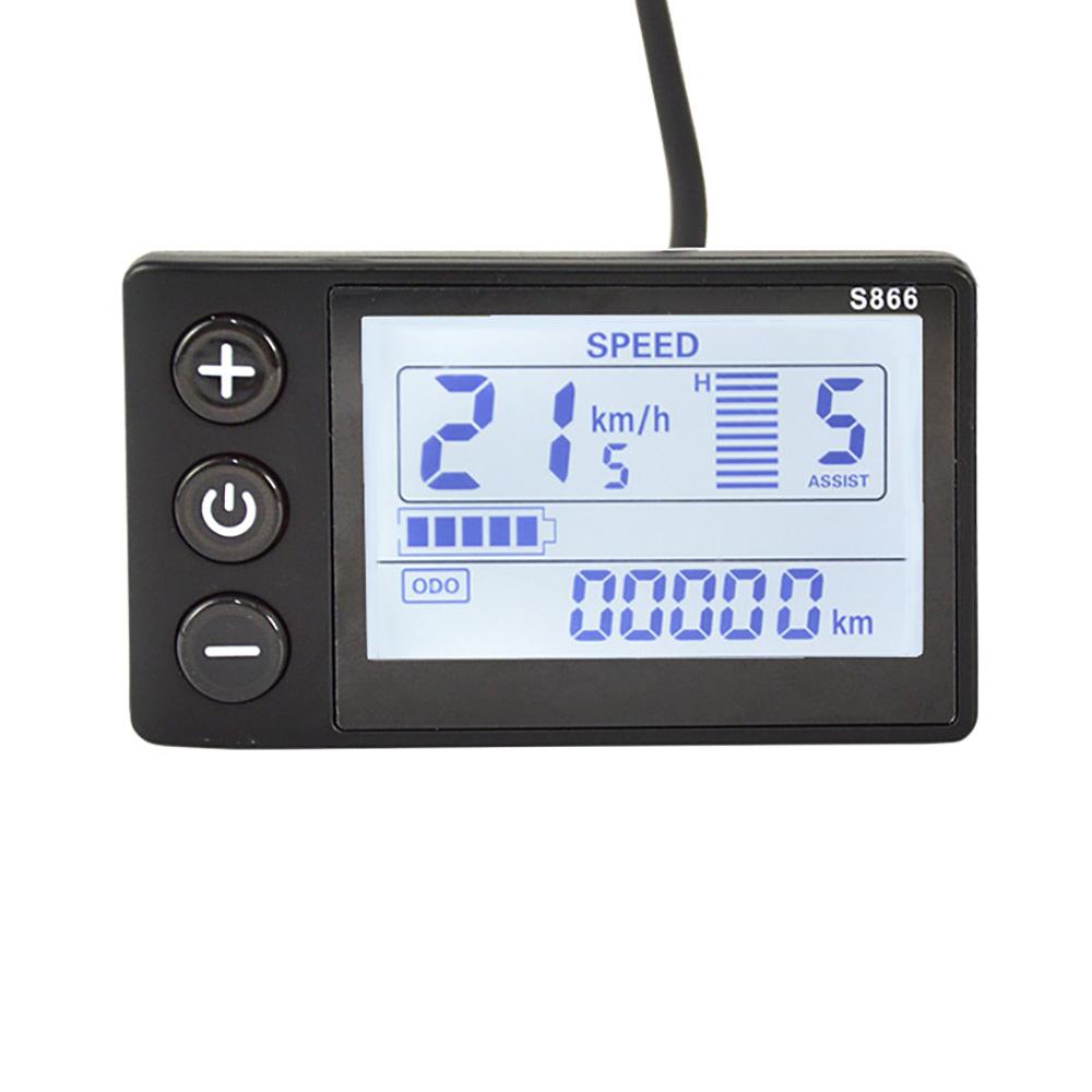 NY LCD-skjerm Hastighet Odo For E-sykkel E-sykkel Elsykkel 24V 36V 48V S866