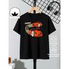 European sizes Boys' Short-sleeve T-shirt,Cotton with Printed Design, Red Racing Car Number Eight Children's Short Sleeves