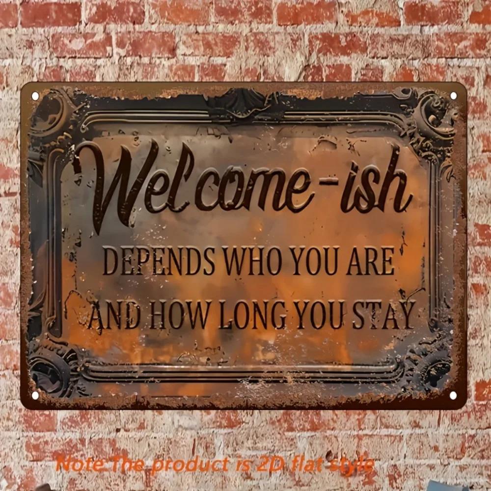 

Welcome Metal Sign - Vintage Iron Wall Art with Pre-Drilled Holes for Home/Patio Decor, Ideal Housewarming Gift 20x30cm（7.8x11.8inch）