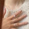 Copper-Plated Silver Peach Heart Necklace for Women - Sweet, Cute, Pink/Blue, Fashionable Clavicle Chain