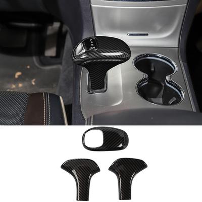Car Gear Shift Knob Shifter Lever Decoration Cover Trim for Jeep Grand Cherokee 2014 2015 Interior Accessories ABS Carbon Fiber