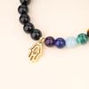Black Tourmaline Hamsa Hand October Chakra Bracelet [Koai] Bracelet, Birthstone,