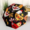 1pc Chickens Flowers Auto Open/close, All-Season Portable Folding Umbrella for Women & Men, Travel, Everyday, Formal Events - Compact Luxury Parasol,