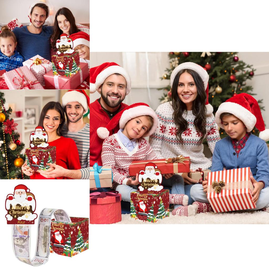 Christmas Santa Money Box With Red Chimney Shape For Festive Party Atmosphere