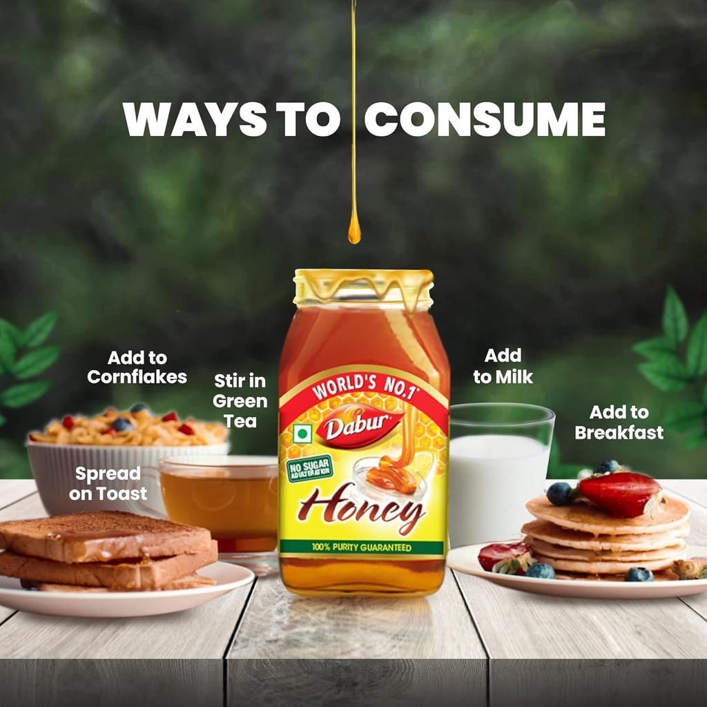 Dabur Honey 1kg Bottle | 100% Pure Natural Honey | Rich in Antioxidants for Immunity, Energy & Healthy Lifestyle | No Added Sugar | Global Brand