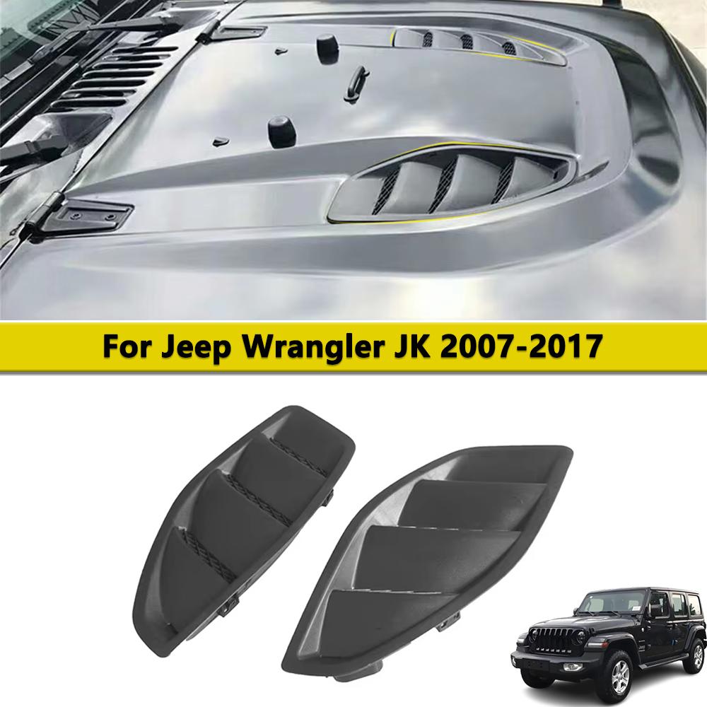 Hood Vent Louvers Cover Trim for Jeep Wrangler JK Rubicon 2007-2017 10th Anniversary Hood Vent Covers Car Styling Accessories