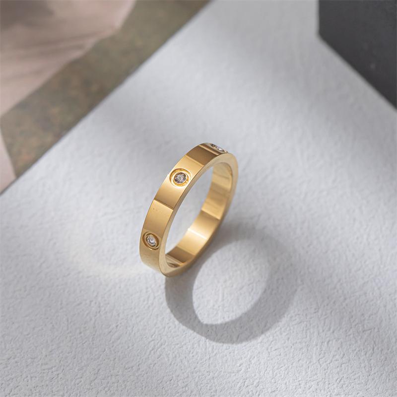 Modering für Paare aus Edelstahl in Roségold, Titanstahl Paar Zirkonring, Luxusschmuck für Damen und Herren, Hochzeitsgeschenke