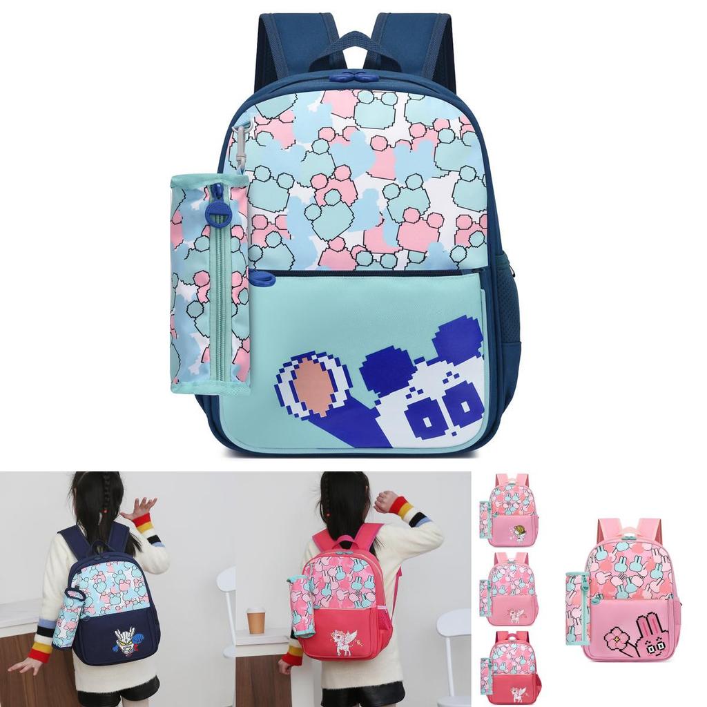 Fashionable Large Capacity Canvas Cartoon Backpack For Elementary School Kids Unisex