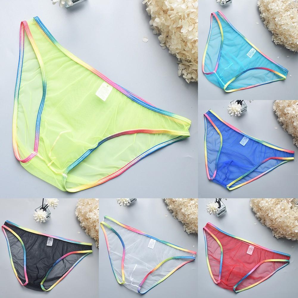 Mens Sexy Low Waist Briefs Mesh Underwear Low Waist Mens Sexy