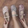 New cloth shoes women's Hanfu shoes soft sole buckle Chinese style flat bottom comfortable non-slip mother shoes
