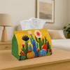 1pc Playful Botanical Illustration Modern Geometric Abstract Decorative Tissue Box | Cactus Garden Colorful for Home, for Party, Car, Kitchen & Bathro