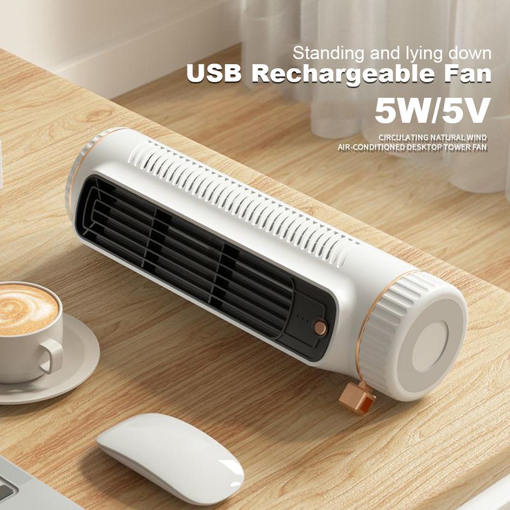 Portable Air Conditioner Fan Quiet Desktop Tower Fan Rechargeable Desk Fan Air Cooler Circulating Standing Fan for Home Office