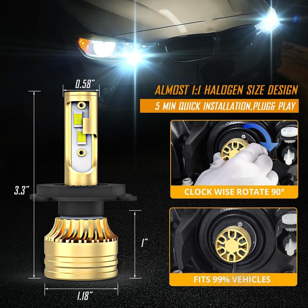 Fit For Honda CR-V CRV 2007 2008 2009 2010 2011 2012 2013 2014 LED Light Combo, 9003/H4 High Low Beam H11 Fog Lights,22000Lm,50000Hours,6000K