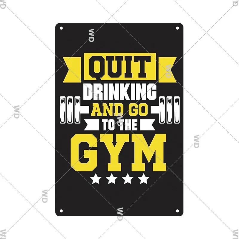Gym Retro Metal Tin Sign Fitness Funny Vintage Iron Poster Exercise Motivation Quote Home Bar Pub Garage Man Cave Decor Gifts
