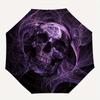 Purple Skull Art Print: Abstract Gothic Design for Umbrella, Portable 3-Fold Umbrella for Men & Women,Christmas Gift ES223