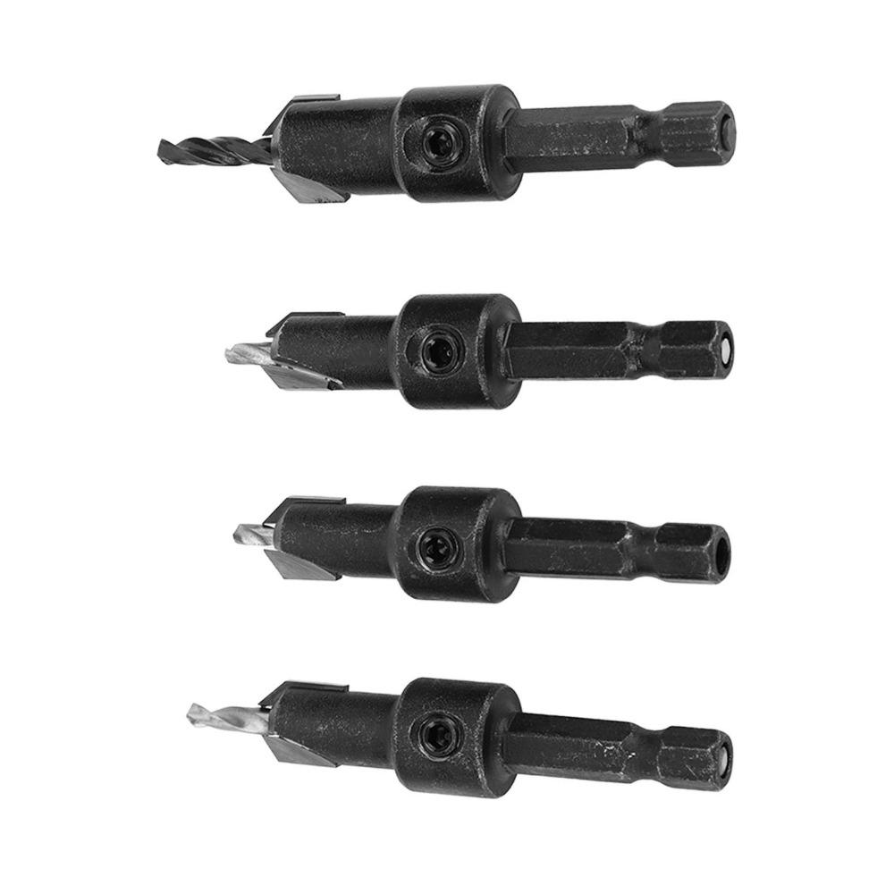 4pcs Cemented Carbide Countersink Drill Bit Set 4 Piece Set Countersunk Drilling Bit  Woodworking
