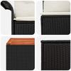 Sofa Set 8 Pieces Black and Cream White Poly Rattan and Steel
