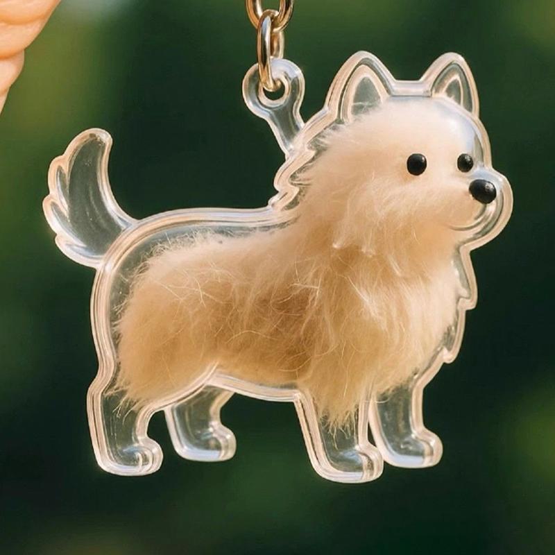 Transparent Cat Dog Hair Storage Box Pendant Keychain Collect Pets Hair Commemorate Bag Pendant Save Cat Hair Storage Capsule