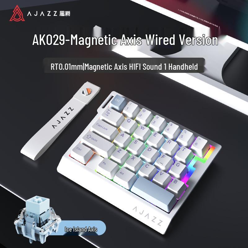 Ajazz AK029 One-Handed Gaming Keyboard, Magnetic Rice Shaft, Hi-Fi, 29 Keys, RGB, Customizable, Hot-Swappable