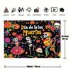 1 Piece, Day of the Dead Decoration, Polyester Fabric, Day of the Dead Background Banner, Skull Background Banner
