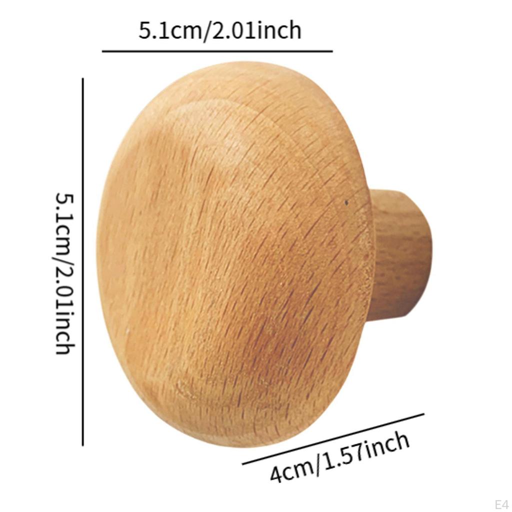 Coat Hook in Wood, Wall-Mounted Organizer with Dresser Drawer Knob