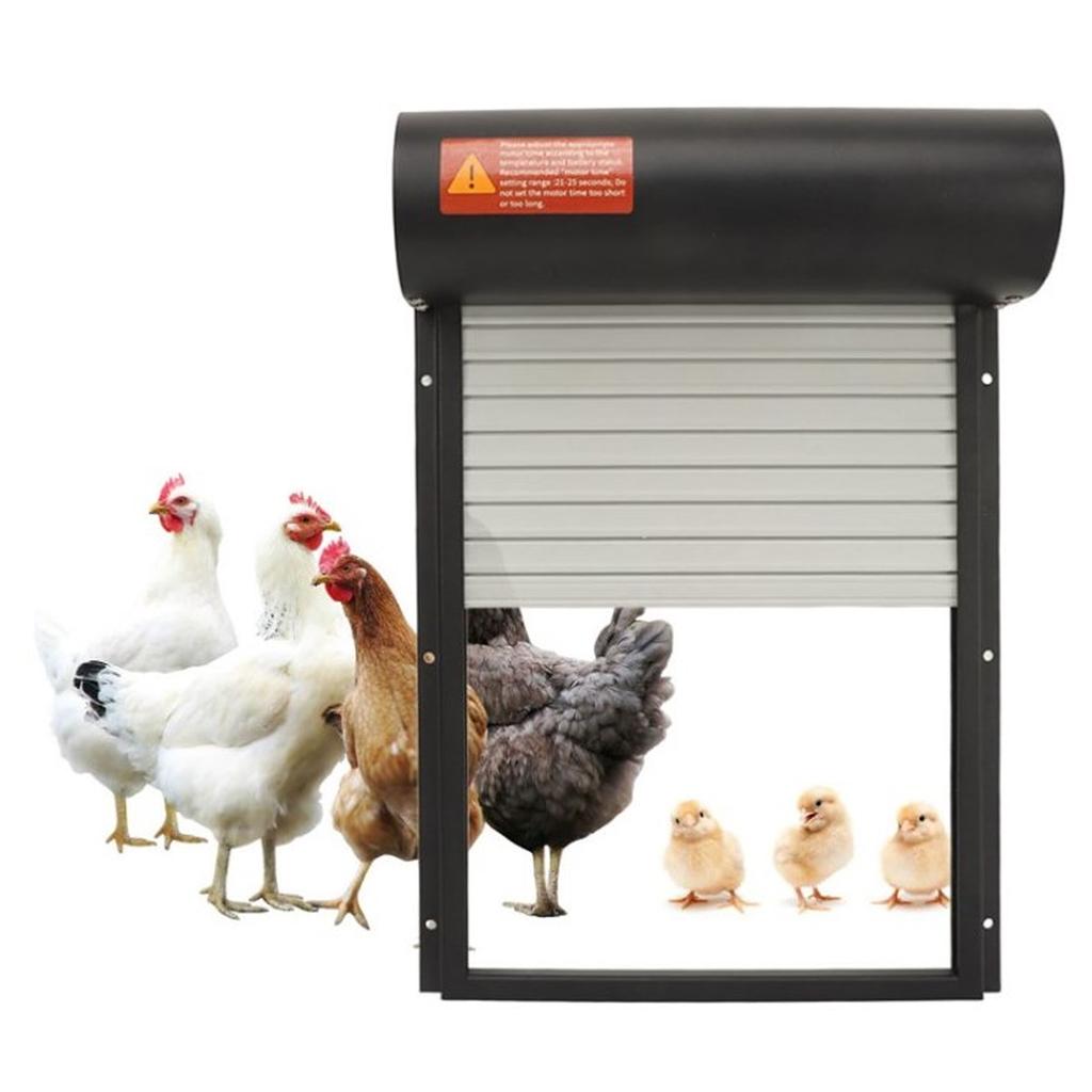 Automatic Chicken Coop Door Opener with Timer Grey Easy Control Display Iron Auto Chicken Door  for Chick