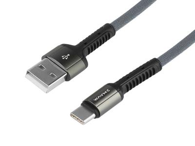 WAYME Mikrofaser-Lade- und Synchronisationskabel, geflochten, 200 cm, USB > USB-C