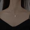 Neue 925 Sterling Silber Kreuz Halskette Einfacher Stil Geometrischer Stil Damen Anhänger Choker Geburtstagsgeschenk Exquisiter Schmuck