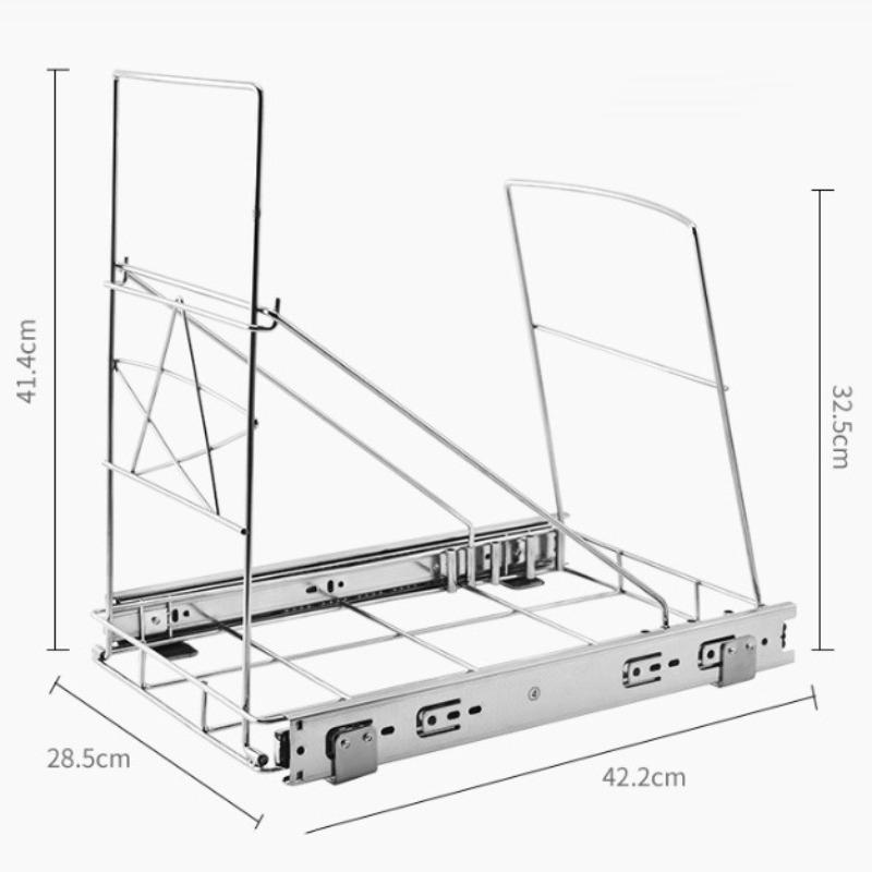

Metal Trash Rack Sliding Cabinet Garbage Rack Adjustable Pull-out Garbage Bin Storage Racks Kitchen Organization Accessories