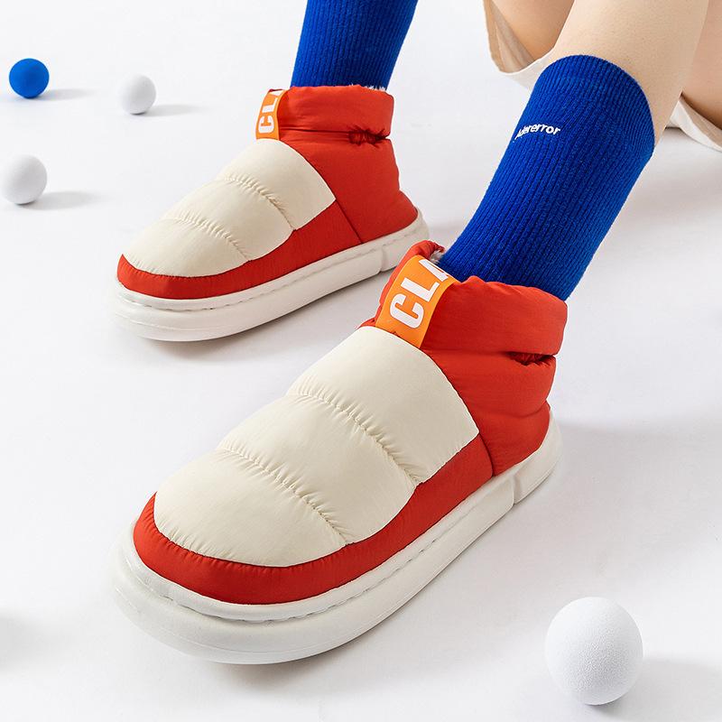 Fashion Mens Shoes Cute Plush Winter Warm Cotton Shoes Female Outdoor Non-slip Light Down Leisure Platform Footwear Ankle Short Boots