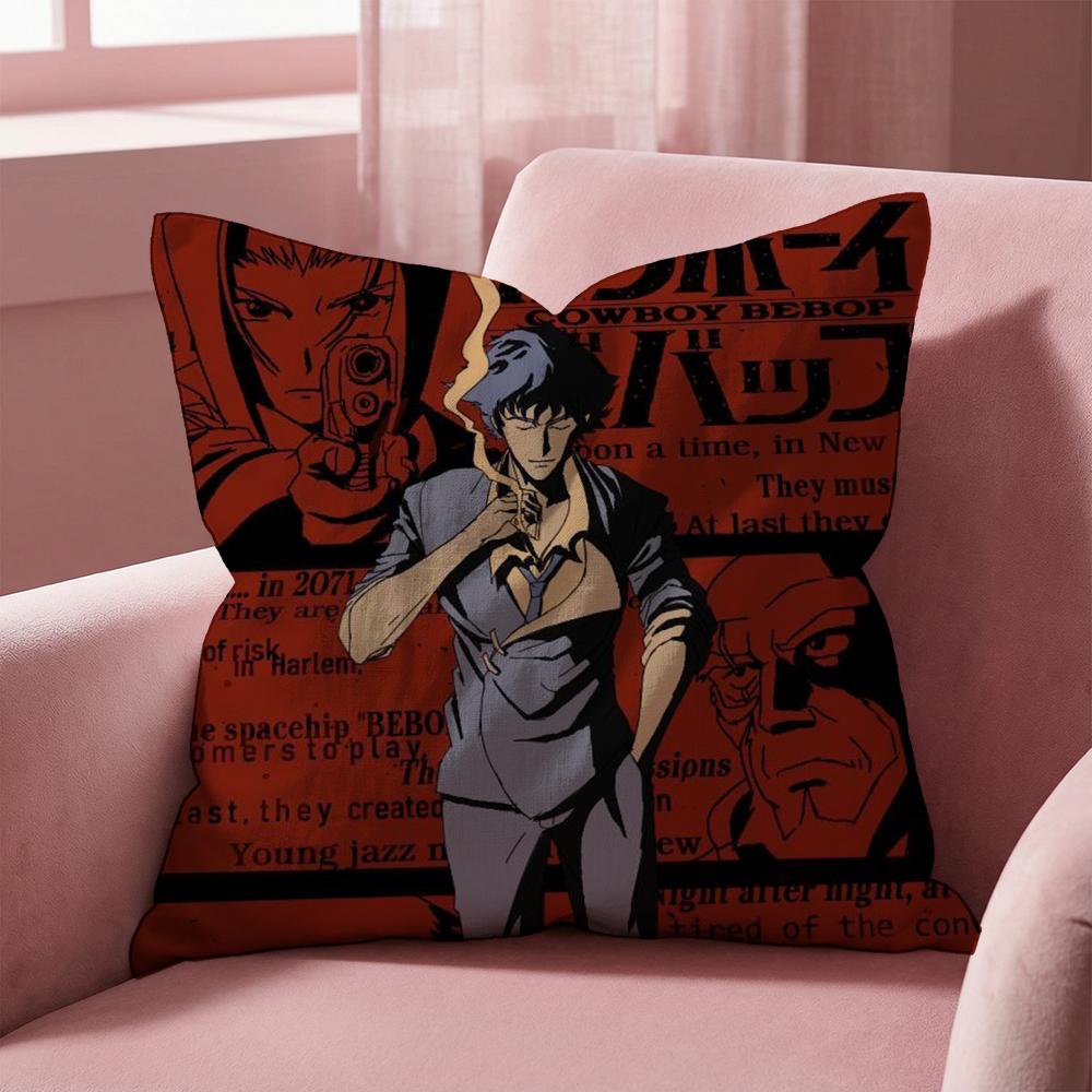 C-Cowboy Bebop Cushion Cover Multi-Scene Pillow Cover for Home & Car - Reversible, Soft & Durable for Daily Use