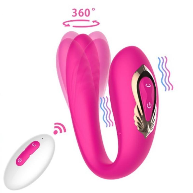Wireless Remote Control Vibrating G Spot Clitoris Stimulator Double Penetration Dildo Vibrators Couples Adult Sex Toys for Women