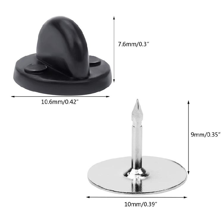 100 Set Pin Backings Tie Tacks Blank Pins with Pin Back for Butterfly Clutch Bac