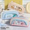Makeup Bag Transparent Window Pencil Case Pencil Holder Pen Storage Bag  Student