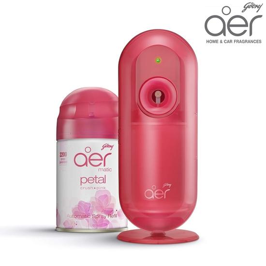Godrej Aer Matic, Automatic Air Freshener Kit with Flexi Control - Violet Valley Bloom (225 Ml) & Matic, Automatic Air Freshener Kit L (225 Ml) Combo