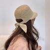 Ribbon Raffia Hat Summer Bucket Hat Straw Cap