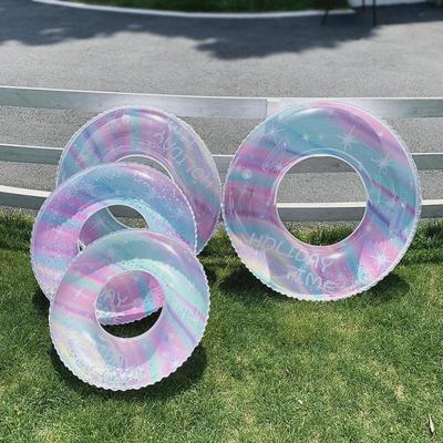 Basha 2023 Anello da Nuoto Gonfiabile con Paillettes Blu-Rosa Fantasy - Ispessito per Adulti