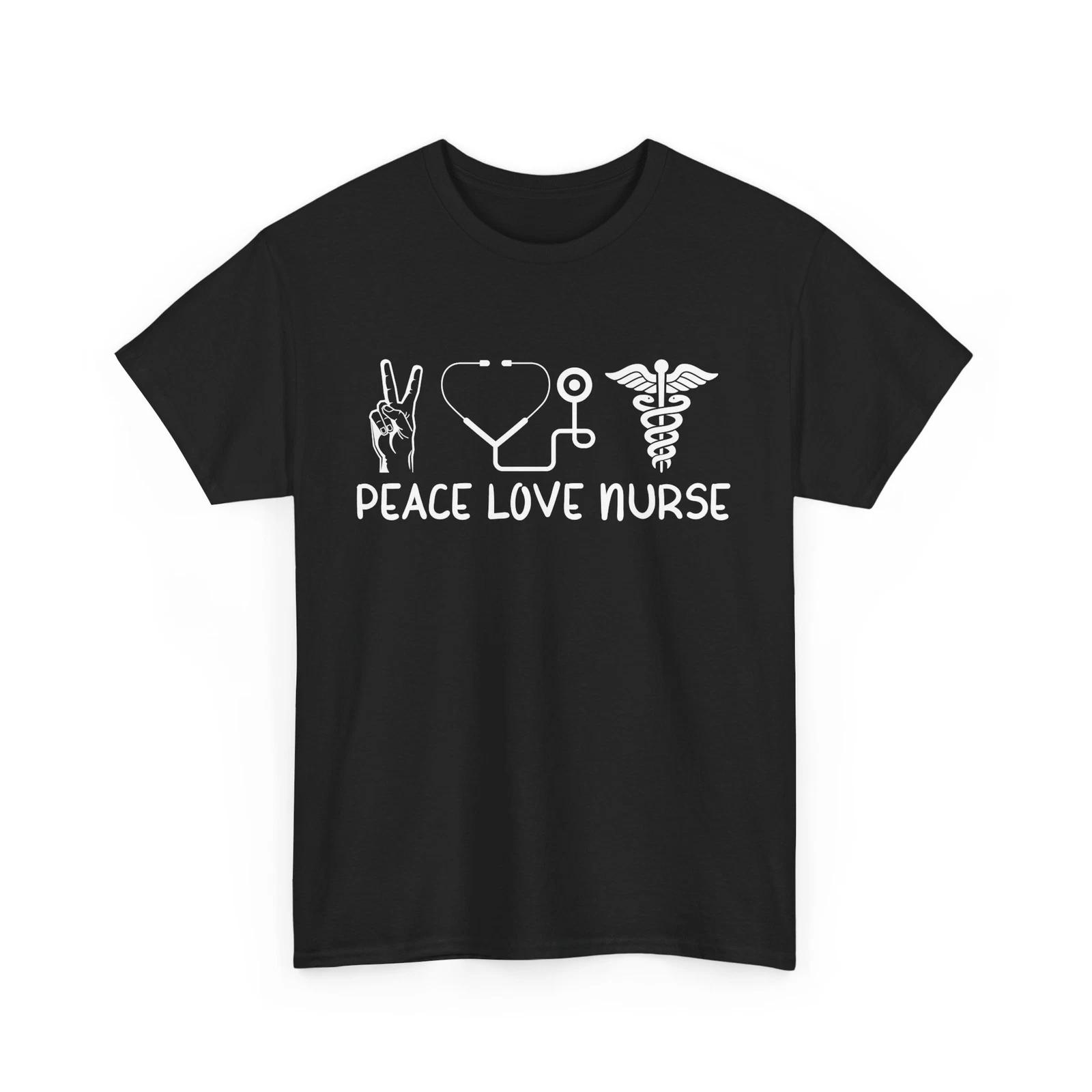 Peace & Love T-Shirt | Hippie Boho Tee | PEACE LOVE NURSE Shirt S