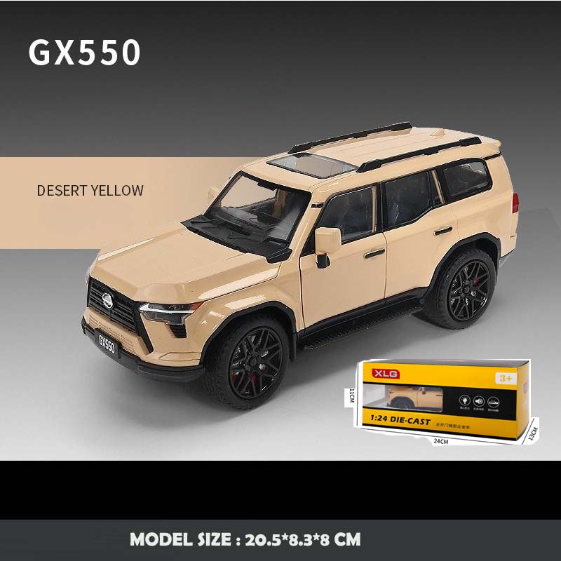 Simualtion 1:24 Scale Lexus GX550 Alloy Car Model Ornament Toy Vehicle Off Road SUV Diecast Miniature Voiture Boyfriend Gift