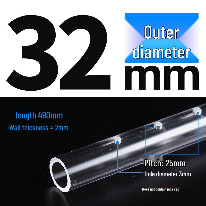 Longxiang Aquarium Acrylic Transparent Rain Tube Outlet (3/4/6 inch, 20mm)