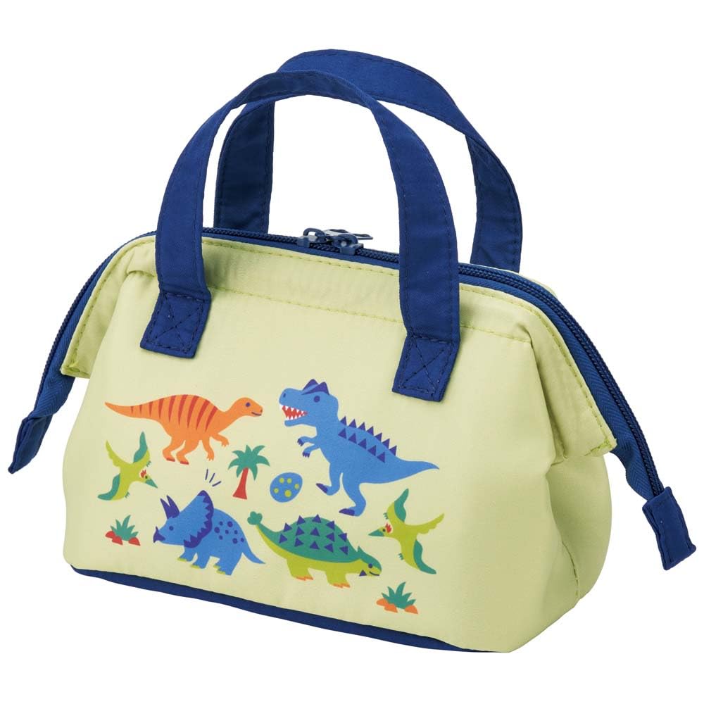Skater Lunch Bag, Small, Insulated, Kids', Clasp Closure, Dinosaur Picture Book, Dinosaur, Boys', KGA0-A