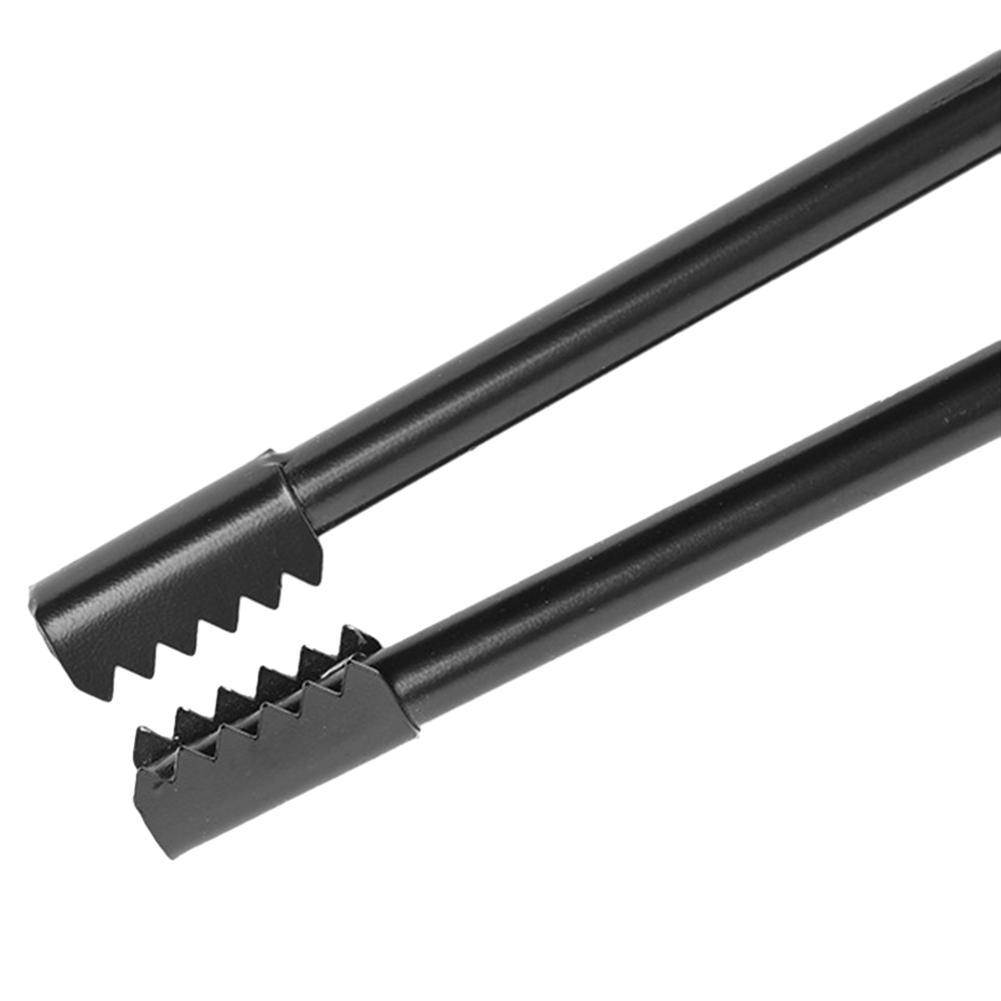 Barbecue Carbon Clips Burning Tongs with Leather Cover Carbon Steel Charcoal Clip Bonfire Firewood Clip Outdoor Camping BBQ Tool