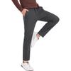 Laxton Men's Casual Pants Autumn Winter [With Cashmere] Elastic Waist Skin-friendly Fleece Men's Straight-leg Pants Deep Black M