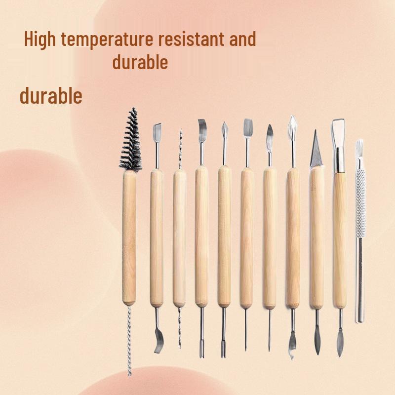 11-Piece Cross-Border Pottery Tool Set with Carving Knives and Clay Sculpting Tools