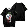 DAN DA DAN Retro Drink Can Anime Graphic T-Shirt, Black Cartoon Print Short Sleeve Streetwear Tee