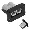 Black ABS Battery Charging Plug Connector Flush Mount 50 Amp Plug Mounting Kit Connector for