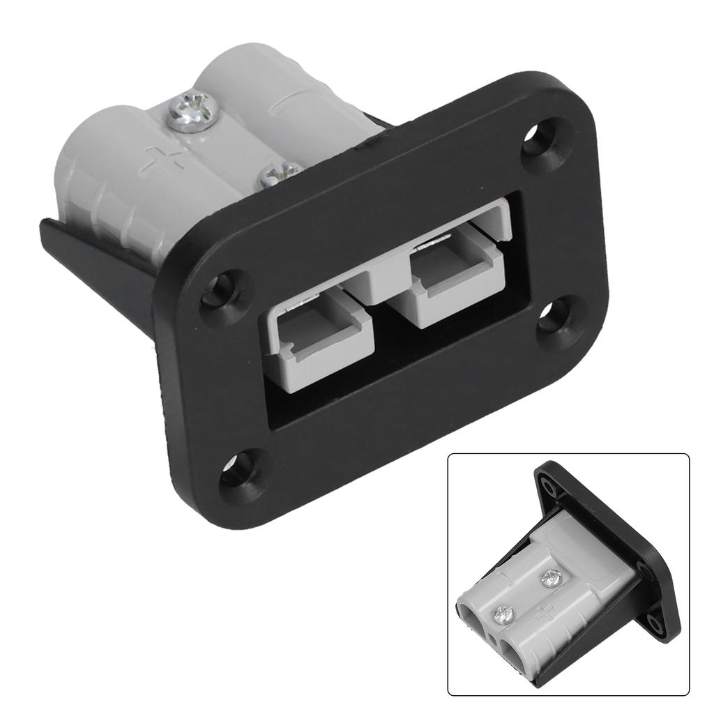 Black ABS Battery Charging Plug Connector Flush Mount 50 Amp Plug Mounting Kit Connector for
