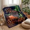 Dinosaur Skeletons and Lights Blanket Personalized Name Flannel Blanket Soft Cozy Plush Throw for Sofa Bed Lightweight Home Decor